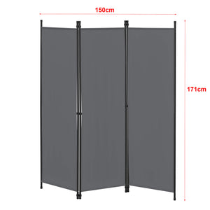 Huesca 3-panel room divider screen, 150x171 cm, dark grey