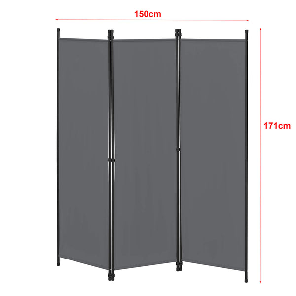 Huesca 3-panel room divider screen, 150x171 cm, dark grey