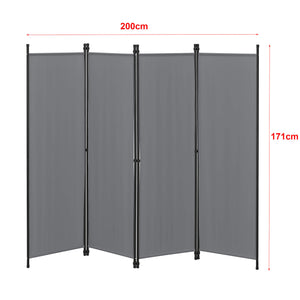 Huesca 4-panel room divider screen, 200x171 cm, dark grey