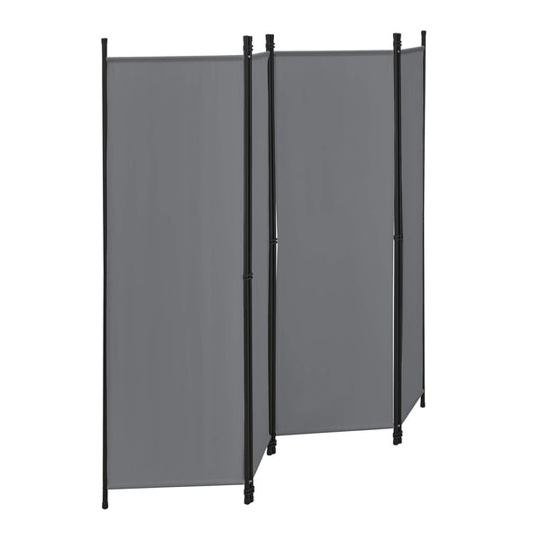 Huesca 4-panel room divider screen, 200x171 cm, dark grey