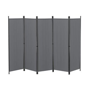 Paravent Huesca à 5 panneaux, 250 x 171 cm, gris foncé