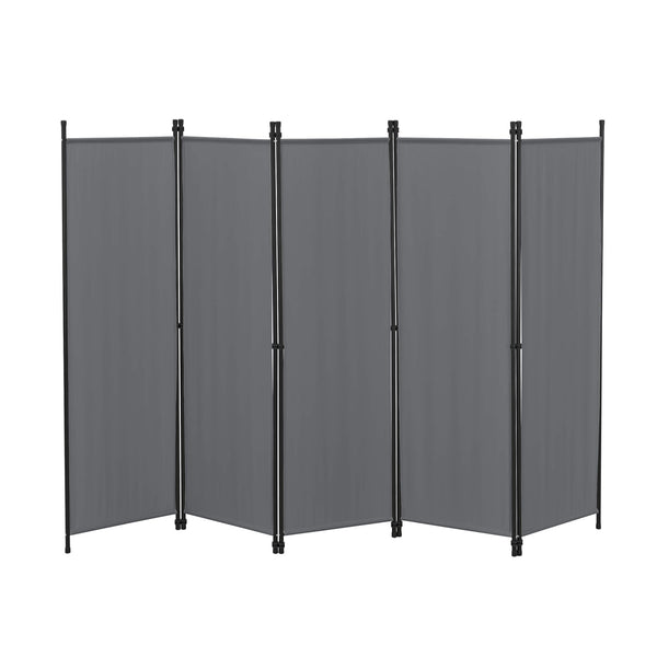 Paravent Huesca à 5 panneaux, 250 x 171 cm, gris foncé