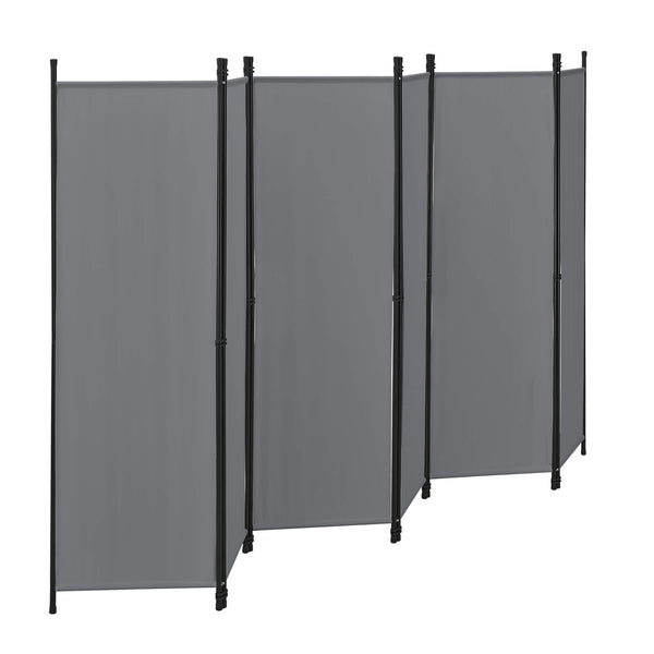 Paravent Huesca à 6 panneaux, 300 x 171 cm, gris foncé