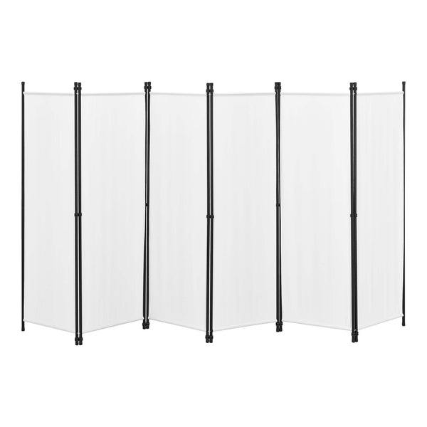Huesca 6-panel room divider screen, 300x171 cm, white