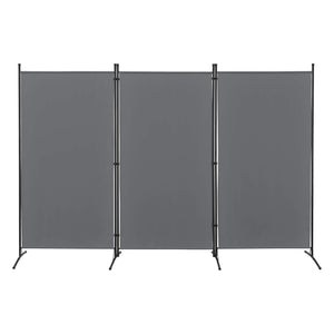 Paravento divisorio a 3 pannelli Teruel, 260x176 cm, grigio scuro