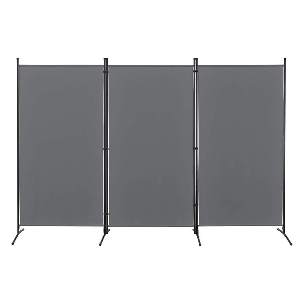 Paravento divisorio a 3 pannelli Teruel, 260x176 cm, grigio scuro
