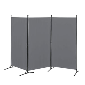 Paravento divisorio a 3 pannelli Teruel, 260x176 cm, grigio scuro