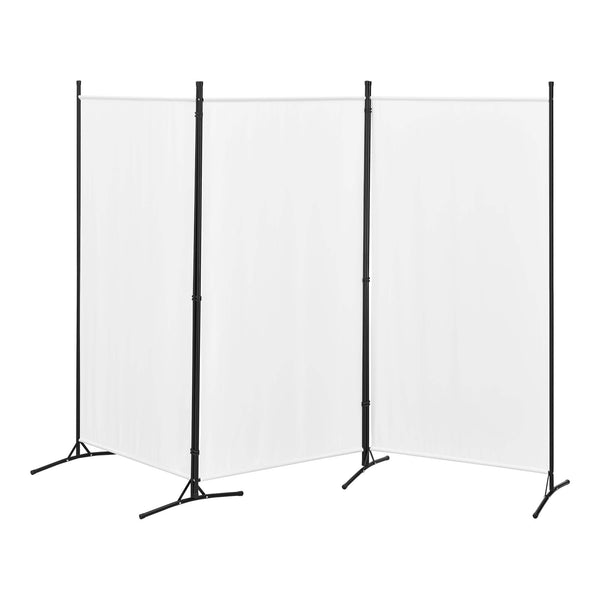 Paravent Teruel à 3 panneaux, 260 x 176 cm, blanc
