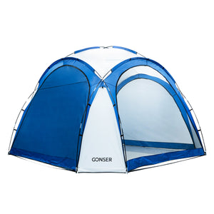 Pavillon LED KAYLA 3.5 x 3.5 m transparent/blau