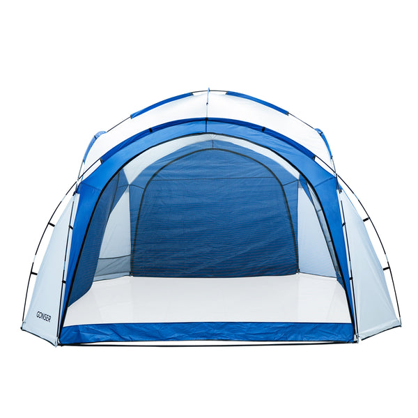 Pavillon LED KAYLA 3.5 x 3.5 m transparent/blau