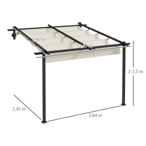 Pavillon 2.9x2.9m Pergola Anbau Creme