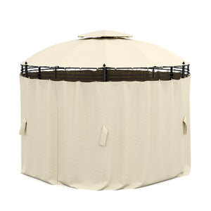 Gartenpavillon LED rund beige