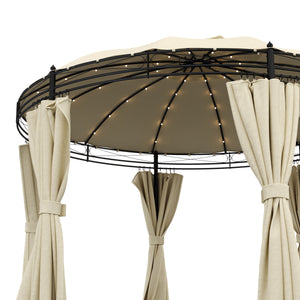 Gartenpavillon LED rund beige