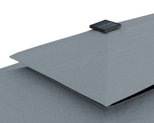 Gartenpavillon LED 3 x 4 m grau