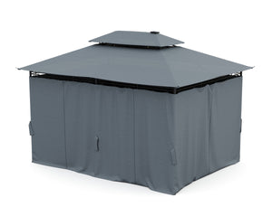 Gartenpavillon LED 3 x 4 m grau