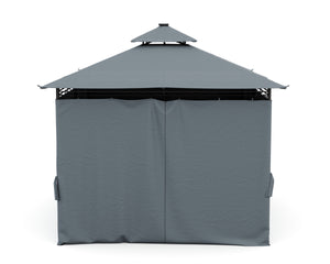 Gartenpavillon LED 3 x 4 m grau
