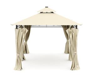 Gartenpavillon LED 3 x 4 m beige