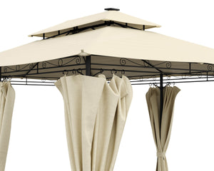 Gartenpavillon LED 3 x 4 m beige