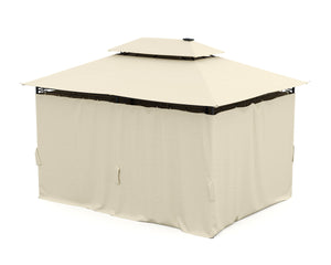 Gartenpavillon LED 3 x 4 m beige