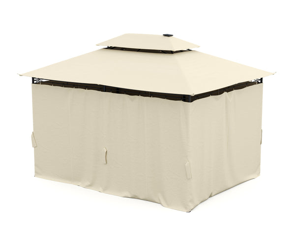 Gartenpavillon LED 3 x 4 m beige