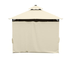 Gartenpavillon LED 3 x 4 m beige
