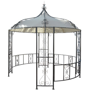 Pergola Main Garten Pavillon stabiles Stahl-Gestell Ø 3m creme