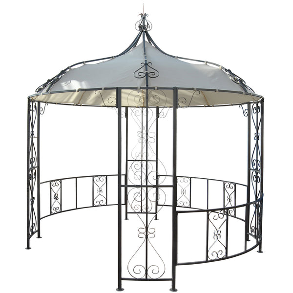 Pergola Main Garten Pavillon stabiles Stahl-Gestell Ø 3m creme