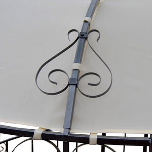 Pergola Main Garten Pavillon stabiles Stahl-Gestell Ø 3m creme