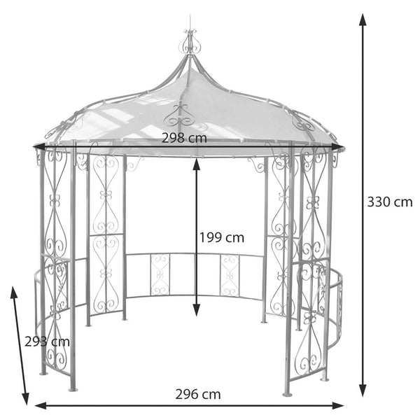 Pergola Main Garten Pavillon stabiles Stahl-Gestell Ø 3m türkis