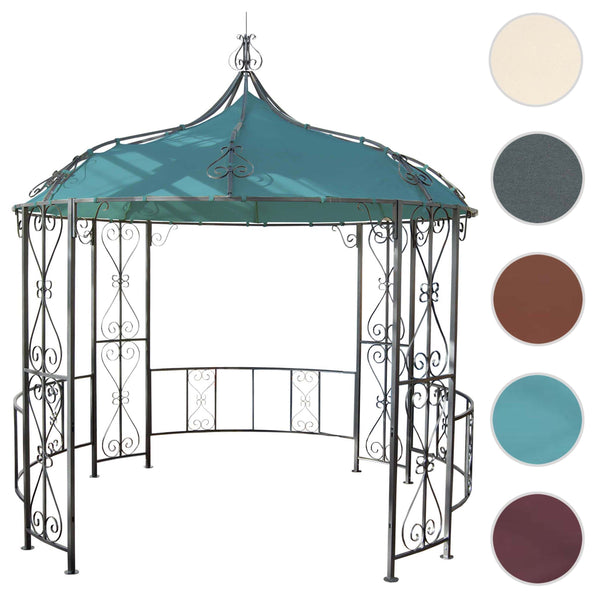 Pergola Main Garten Pavillon stabiles Stahl-Gestell Ø 3m türkis