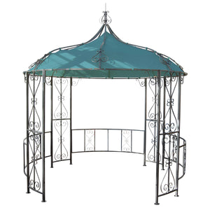 Pergola Main Garten Pavillon stabiles Stahl-Gestell Ø 3m türkis