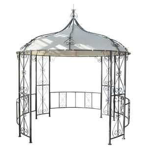 Pergola Main Garten Pavillon stabiles Stahl-Gestell Ø 3m creme