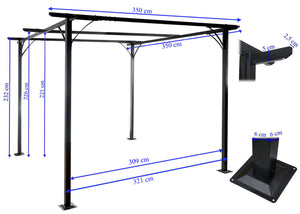 Pergola Avila - Garten Pavillon 3.5 x 3.5m creme