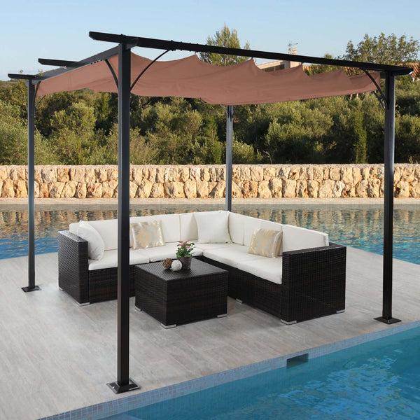 Pergola Avila - Garten Pavillon 3x3m taupe