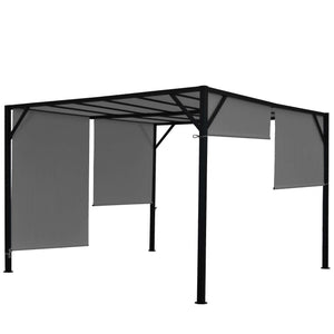 Pergola Baia - Garten Pavillon + Schiebedach grau ~ 3x3m