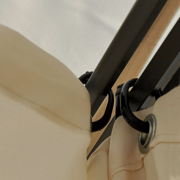 Pergola Cadiz 4x4m mit Seitenwand + Moskitonetz ~ creme