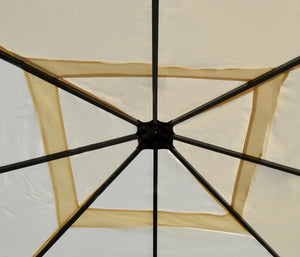 Pergola Cadiz 4x4m mit Seitenwand + Moskitonetz ~ creme