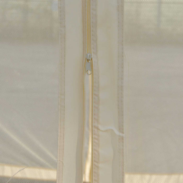 Pergola Cadiz 4x4m mit Seitenwand + Moskitonetz ~ creme