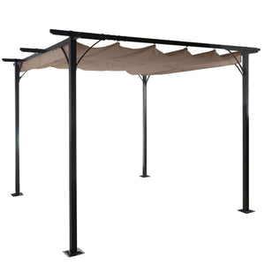Pergola Garten Pavillon + Schiebedach 3,5x3,5m