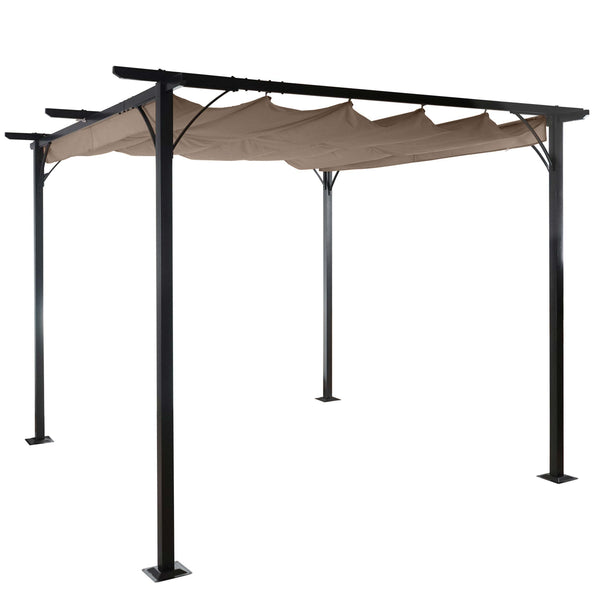 Pergola Garten Pavillon + Schiebedach 3,5x3,5m