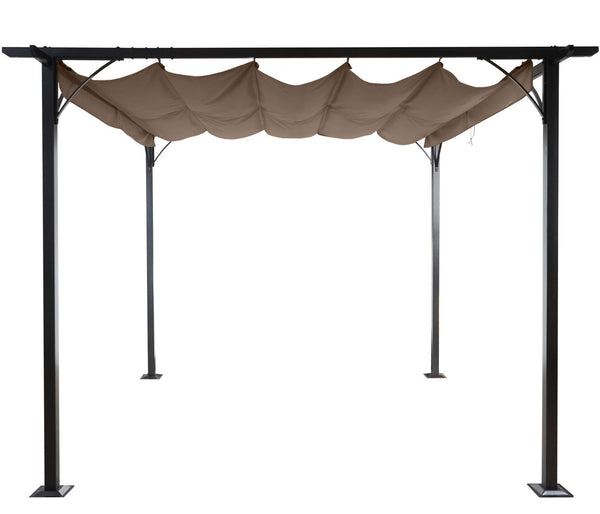 Pergola Garten Pavillon + Schiebedach 3,5x3,5m