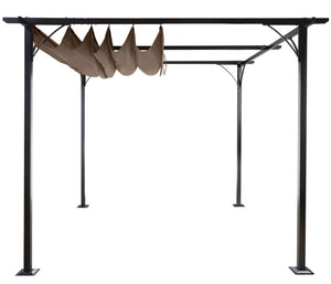 Pergola Garten Pavillon + Schiebedach 3,5x3,5m