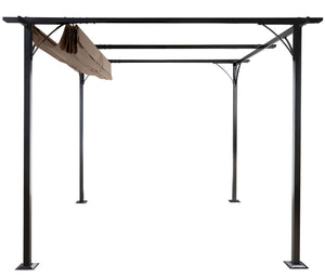 Pergola Garten Pavillon + Schiebedach 3,5x3,5m