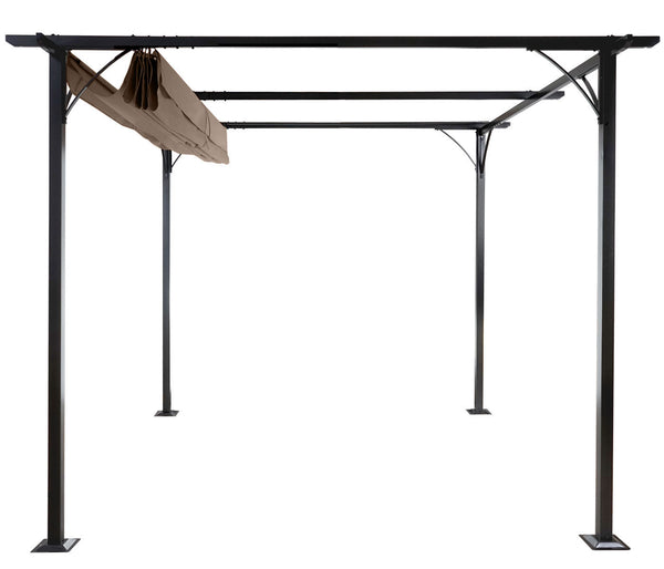 Pergola Garten Pavillon + Schiebedach 3,5x3,5m
