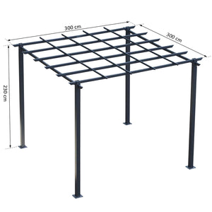 Pergola Rosenbogen Gartenlaube Pavillon 3 x 3 x 2,3 m