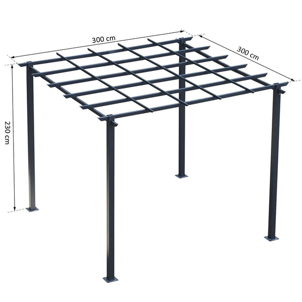 Pergola Rosenbogen Gartenlaube Pavillon 3 x 3 x 2,3 m