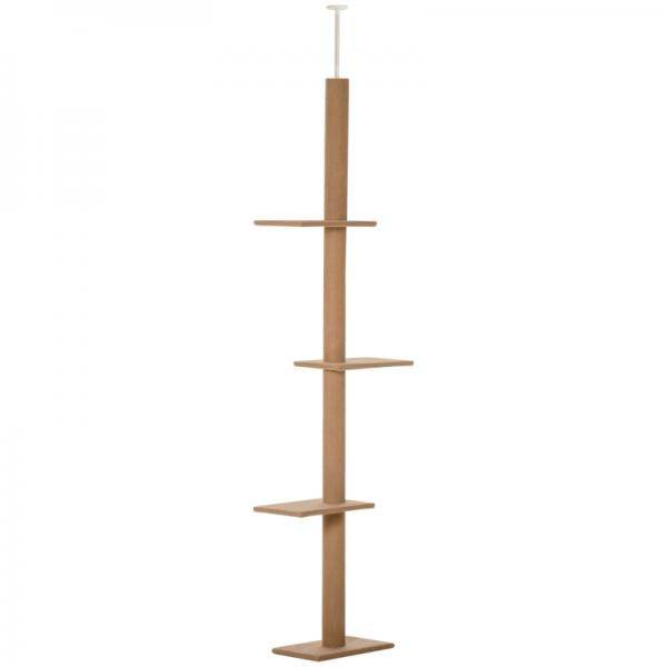 Kratzbaum Katzenbaum Kletterbaum Höhenverstellbar Hellbraun 43 x 27 x 228-260 cm