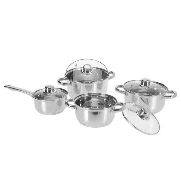 Ensemble de poêles à frire en acier inoxydable, 8 pièces