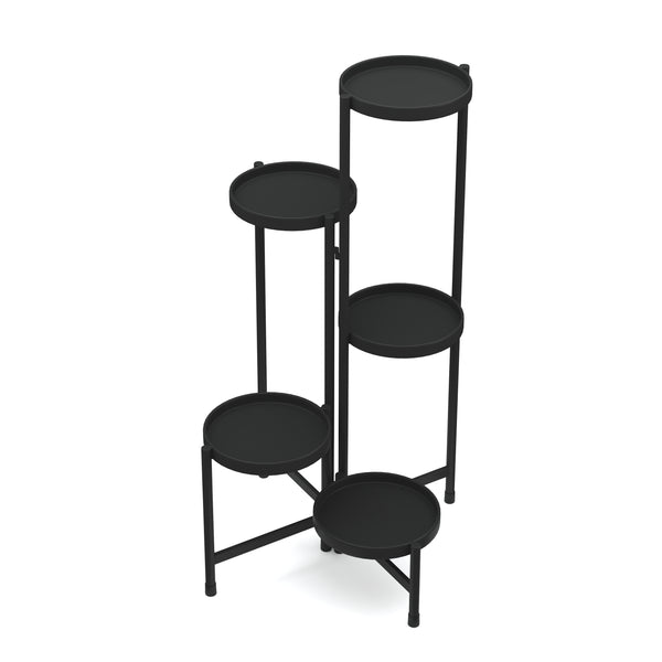 Mensola per piante 48 x 48 x 80 cm nera