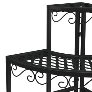 Mensola per piante 87 x 65 x 65 cm nera